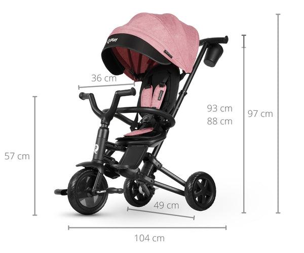 Kinderdreirad mit Schiebestange Nova Niello Pink