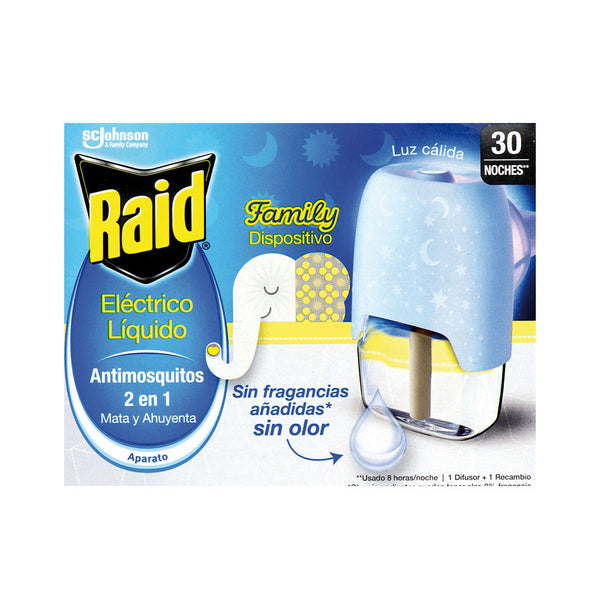 Raid Family anti-mosquito laite + täyttöpakkaus 30 yöksi | Vuodevaatteet.fi