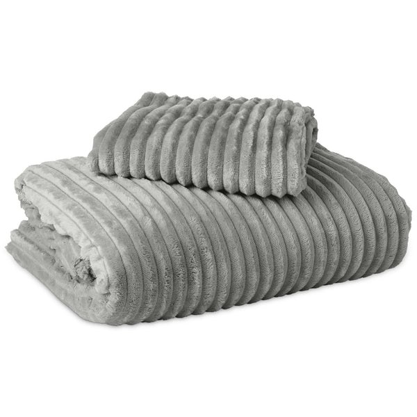 Harmaa nalle polyesteri pussilakanasetti Rib Teddy