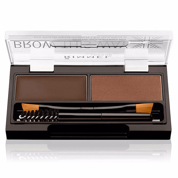 Rimmel London Brow this way kulmakarvojen muotoilusetti #003 - tummanruskea | Vuodevaatteet.fi