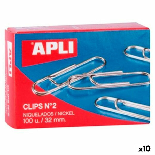 Apli Hopeiset Paperiliittimet 32 mm, 100 kpl