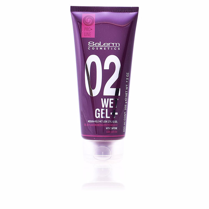 Salerm Wet gel+ keskipitkä pito märkä look -muotoilugeeli 200 ml | Vuodevaatteet.fi