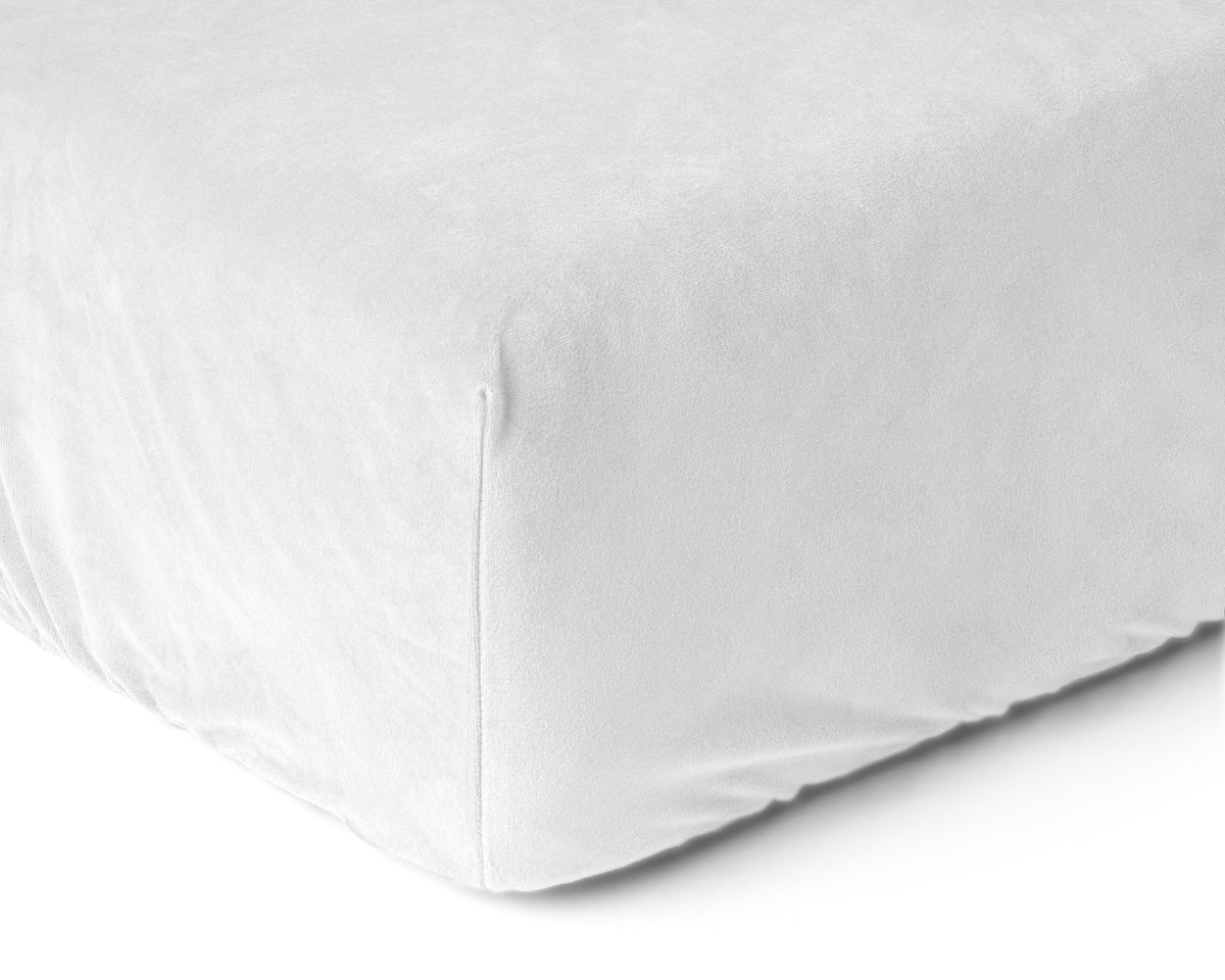 Sametti muotoonommeltu lakana Valkoinen - Vuodevaatteet