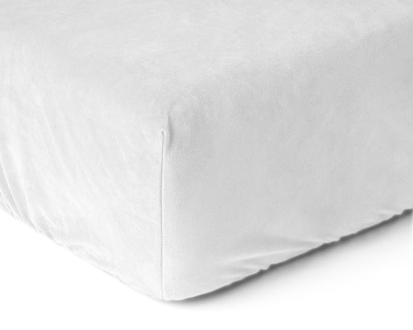 Sametti muotoonommeltu lakana Valkoinen - Vuodevaatteet