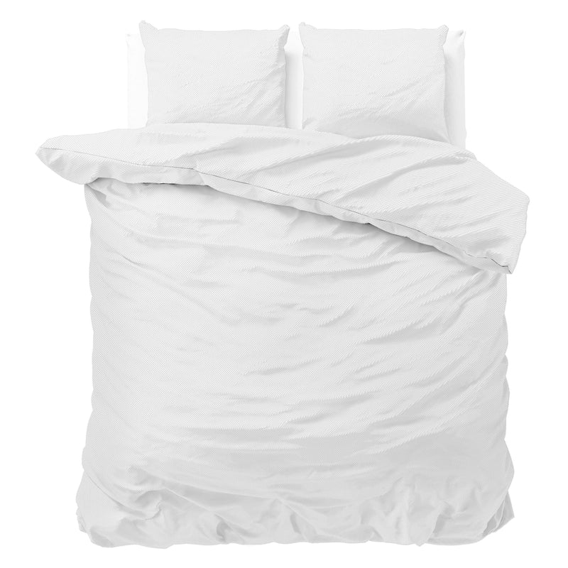 Valkoinen mikroperkaali pussilakanasetti Satin Point