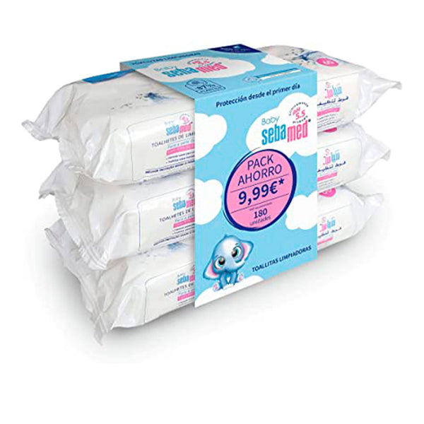 Sebamed Baby toallitas limpiadoras setti 3 x 60 kpl | Vuodevaatteet.fi