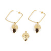 Shabama Square Acorn Earrings #Shiny Gold 1 U | Vuodevaatteet.fi