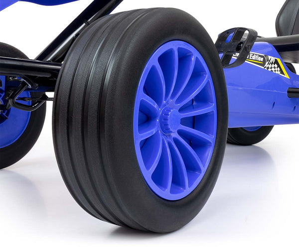 Sininen Karting lasten polkuauto - Rocket - Vuodevaatteet.fi