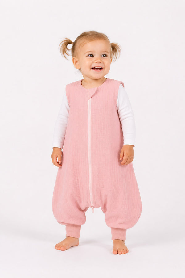 My Sweet Baby - Musliini vauvan unipussi lahkeilla Xl 2–4 vuotta kesäksi Tog 1.0 - pastellinvaaleanpunainen