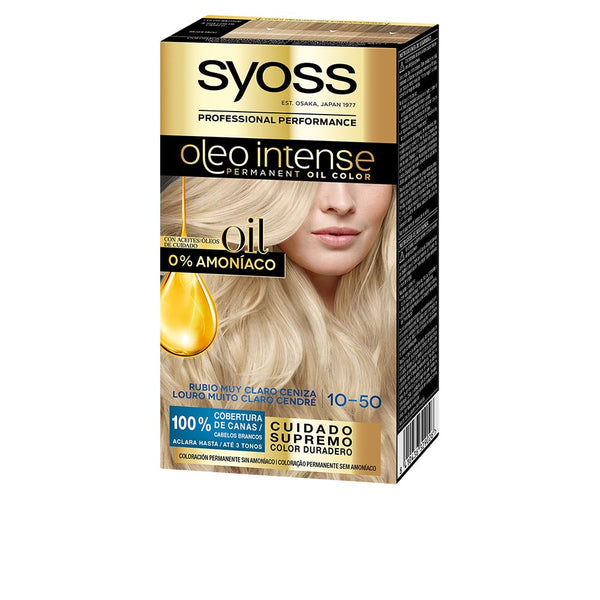 Syoss Oleo Intense kestohiusväri ilman ammoniakkia #10.50 - vaalea tuhkablondi | Vuodevaatteet.fi