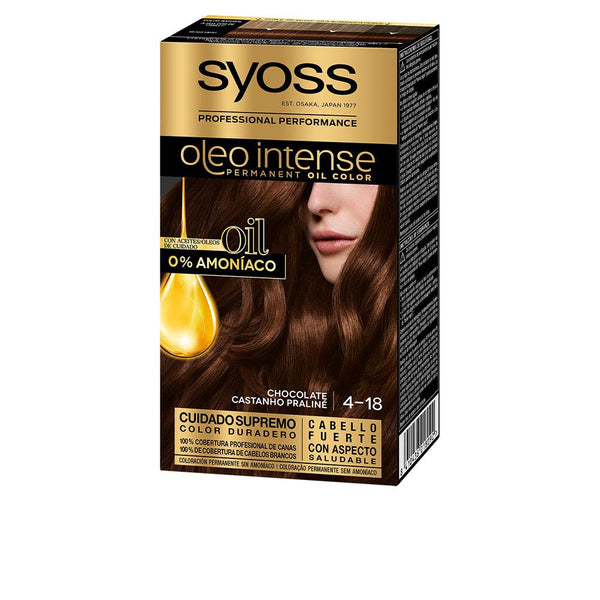 Syoss Oleo Intense kestohiusväri ilman ammoniakkia #4.18-suklaa | Vuodevaatteet.fi