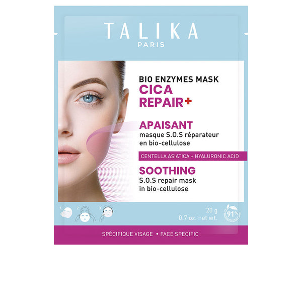 Talika Bio Enzymes Mask Cica Repair+ Soothing Hydration-Boosting Sos Repair Mask 20 Gr | Vuodevaatteet.fi