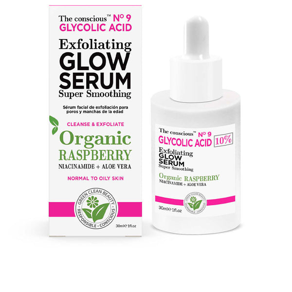 The Conscious Glycolic acid kuoriva hehkuseerumi luomuvadelma 30 ml | Vuodevaatteet.fi