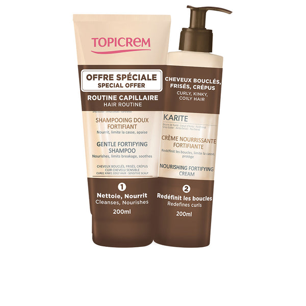 Topicrem Karite strififting shampoo 200 ml + strifting cream 200 ml pakkaus 2 kpl | Vuodevaatteet.fi