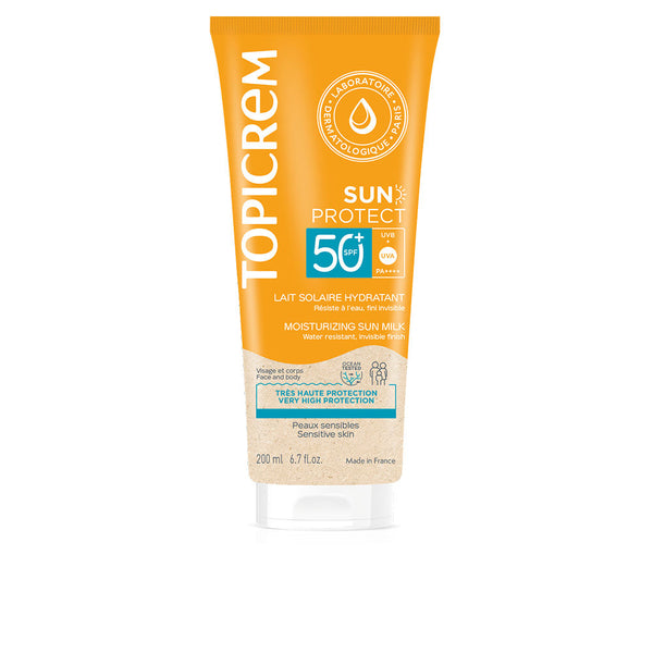 Topicrem Sun protect kosteuttava aurinkosuojaemulsio spf50+ 200 ml | Vuodevaatteet.fi