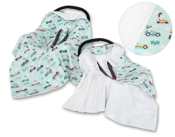 Turvaistuimen Istuinpehmuste - Mint Rabbits/White