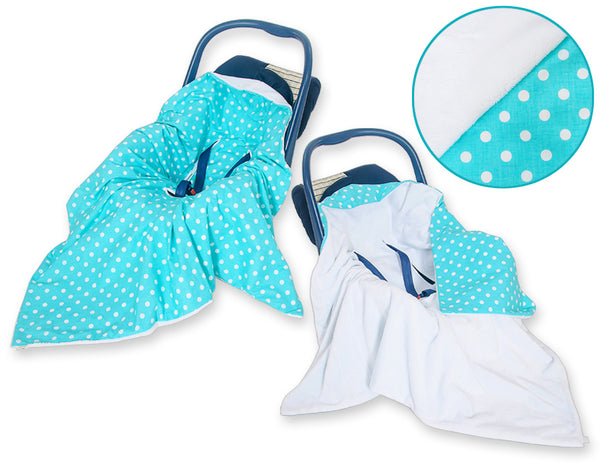 Turvaistuimen Istuinpehmuste - White Dots On Turquoise