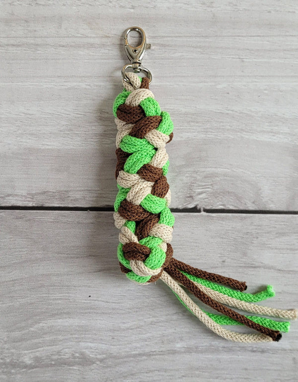 Halfterseil für Steckenpferd - hellgrün/braun/hellbeige