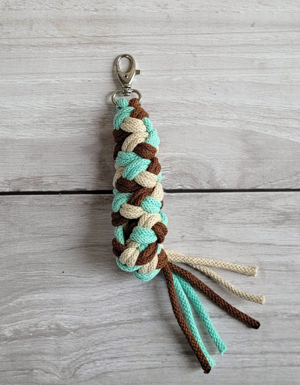 Halfterseil für Steckenpferde – hellbeige/braun/mint
