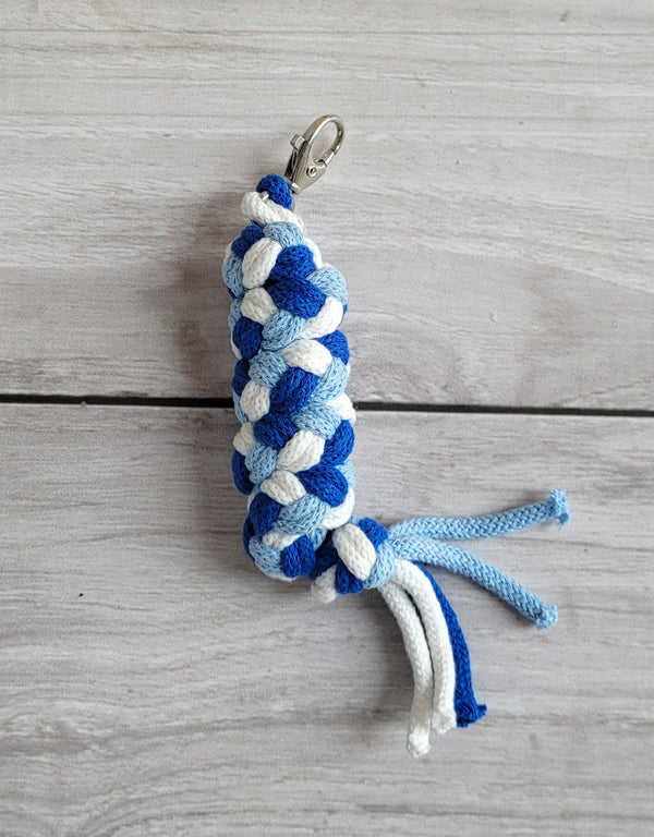 Halfterseil für Steckenpferd - blau/kornblumenblau/weiß