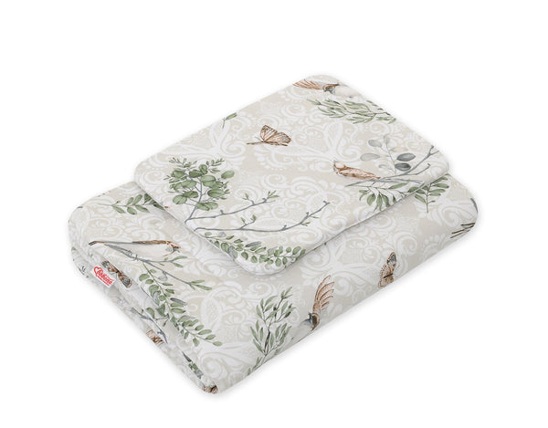 Vaauvan Peitto Ja Tyyny - Newborn - 75X100cm - Brown Birds