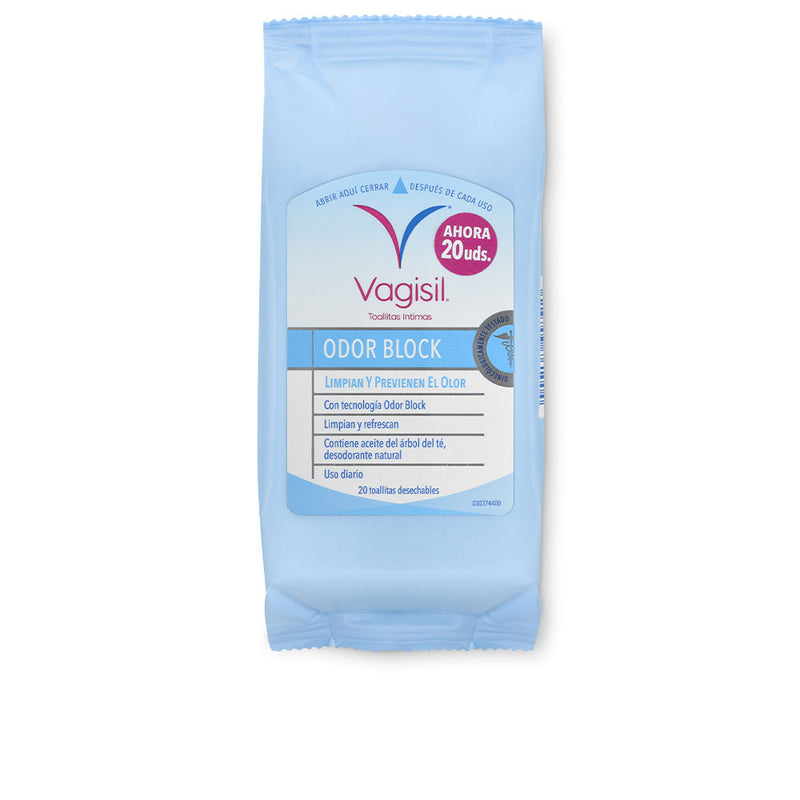 Vagisil Intimate wipes odorblock 20 kpl | Vuodevaatteet.fi