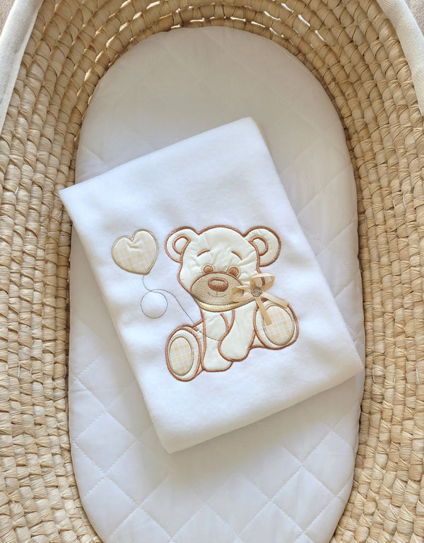 Fleece Viltti Vauvalle - Bear With Bow White