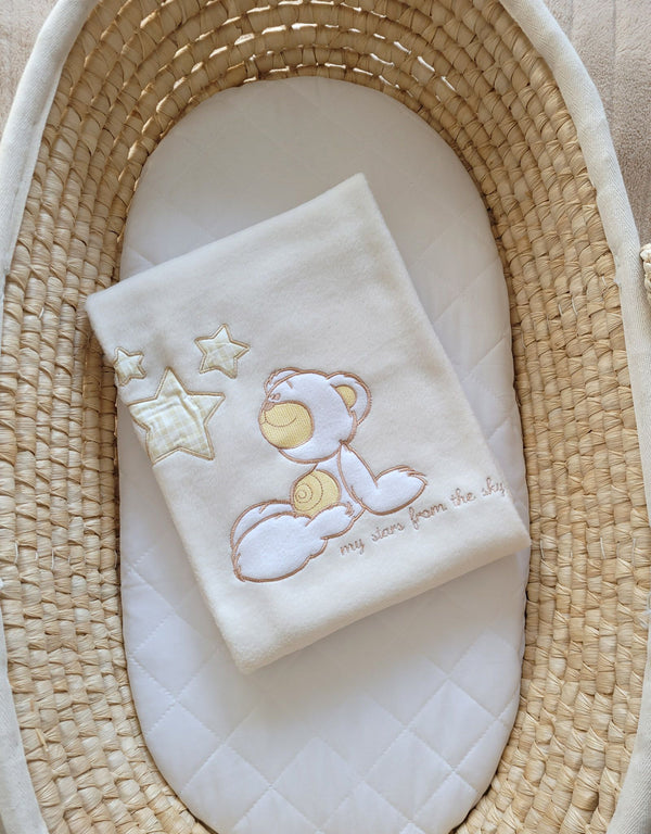 Fleece Viltti Vauvalle - Teddy Bear With Stars Creme