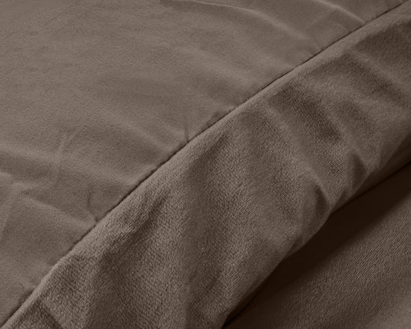 Taupe sametti pussilakanasetti Velvet Uni