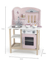 Hölzerne Spielküche Silber-Rosa mit Zubehör
