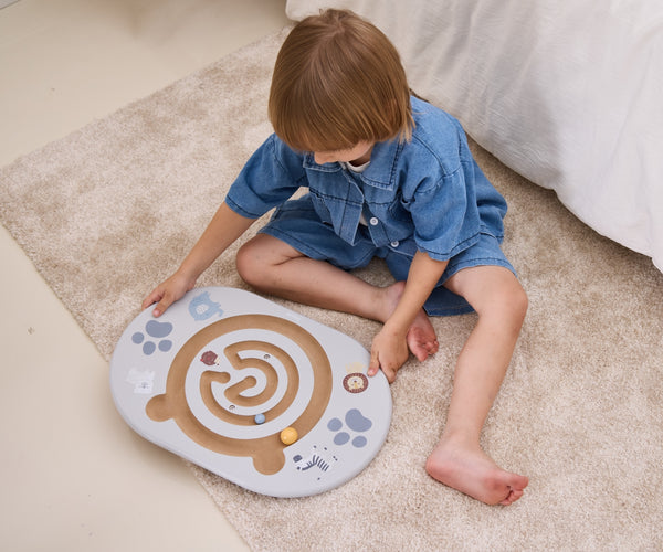 Buntes Labyrinth-Balancierspiel aus Holz für Kinder