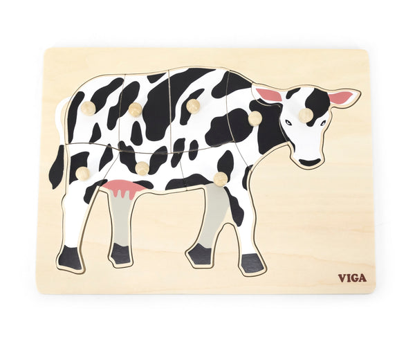 Puzzle-tuote, jossa on kuva lehmästä ja kahvat.
