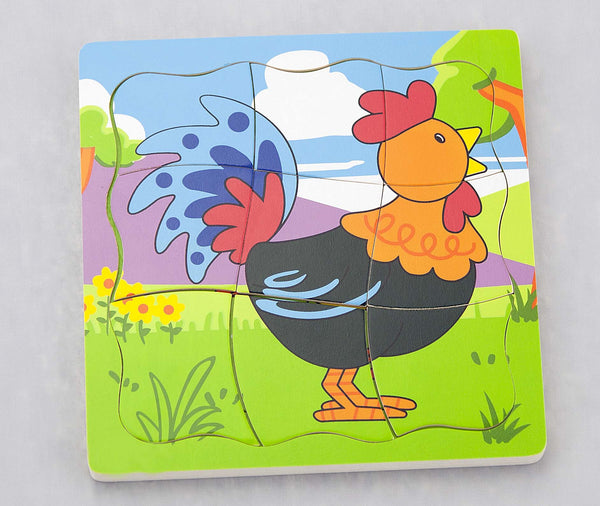 Puzzle Grow Up -peli, jossa on kukkoaiheinen palapeli.