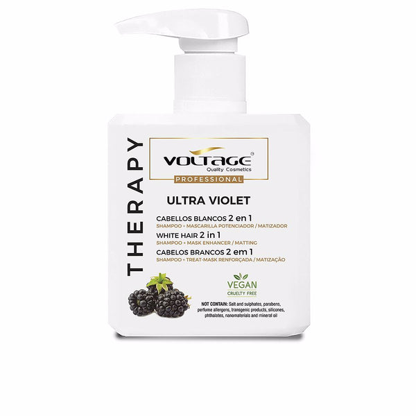 Voltage Cosmetics Therapy ultra violet valkoisille hiuksille 2 in 1 shampoo-naamio 500 ml | Vuodevaatteet.fi