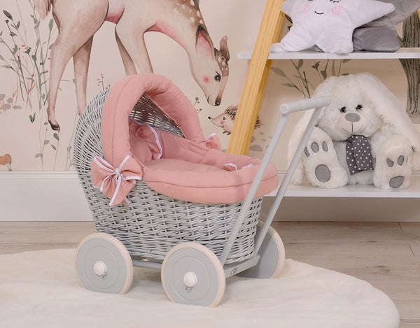 Puppenwagen - Grey With Old Pink