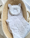 Babydecke und Kissen – Baumwolle – Teddybär – Mini Grey Stars